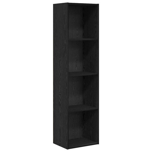 Bookshelf 4-Tier 40 x 30 x 152 cm Engineered Wood Black Oak Bookshelf 4-Tier 40 x 30 x 152 cm Engineered Wood Black Oak