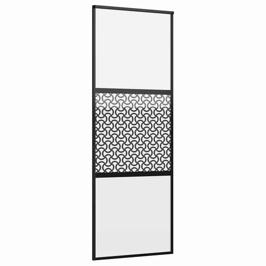 Glass Door Fretwork Black 76 x 2 x 205 cm Aluminium Glass Door Fretwork Black 76 x 2 x 205 cm Aluminium