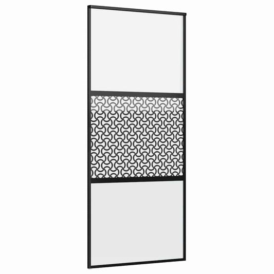Glass Door Fretwork Black 90 x 2 x 205 cm Aluminium Glass Door Fretwork Black 90 x 2 x 205 cm Aluminium