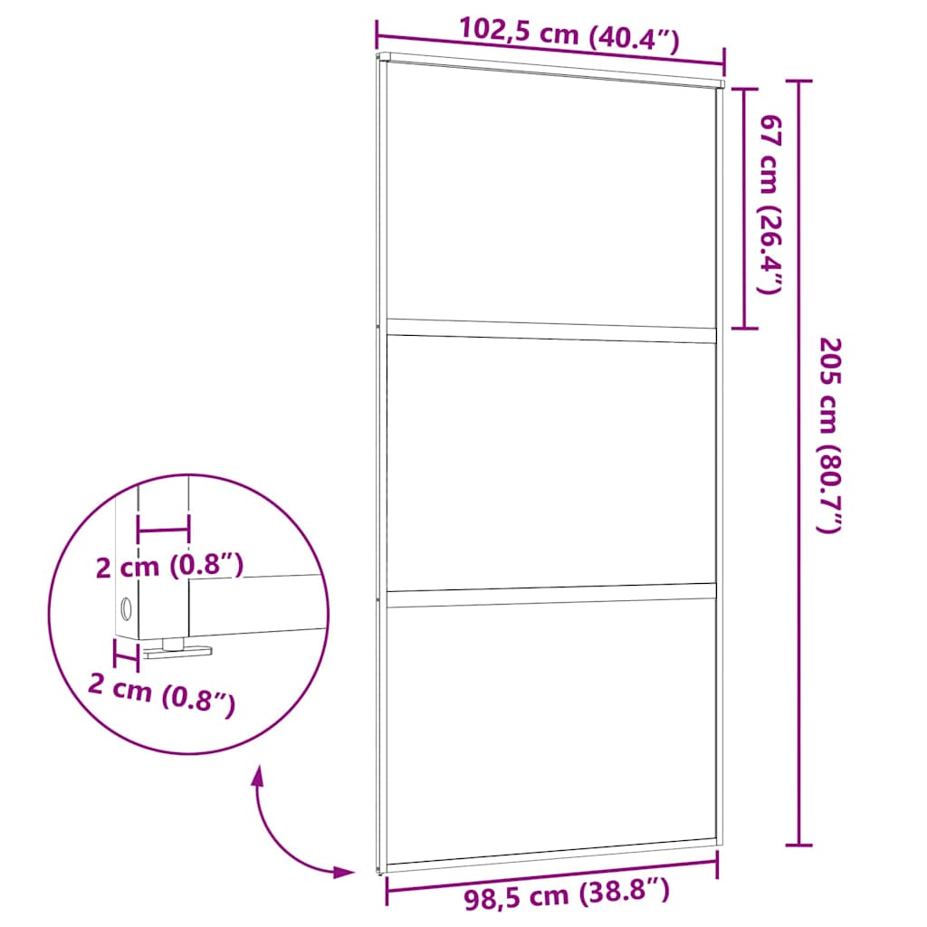 Glass Door Fretwork Black 102.5 x 2 x 205 cm Aluminium
