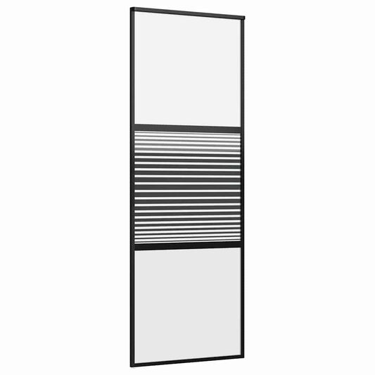 Glass Door Striped Black 76 x 2 x 205 cm Aluminium Glass Door Striped Black 76 x 2 x 205 cm Aluminium