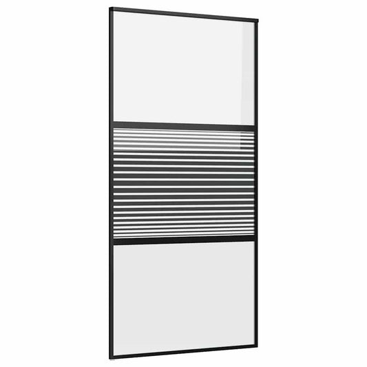 Glass Door Striped Black 102.5 x 2 x 205 cm Aluminium Glass Door Striped Black 102.5 x 2 x 205 cm Aluminium
