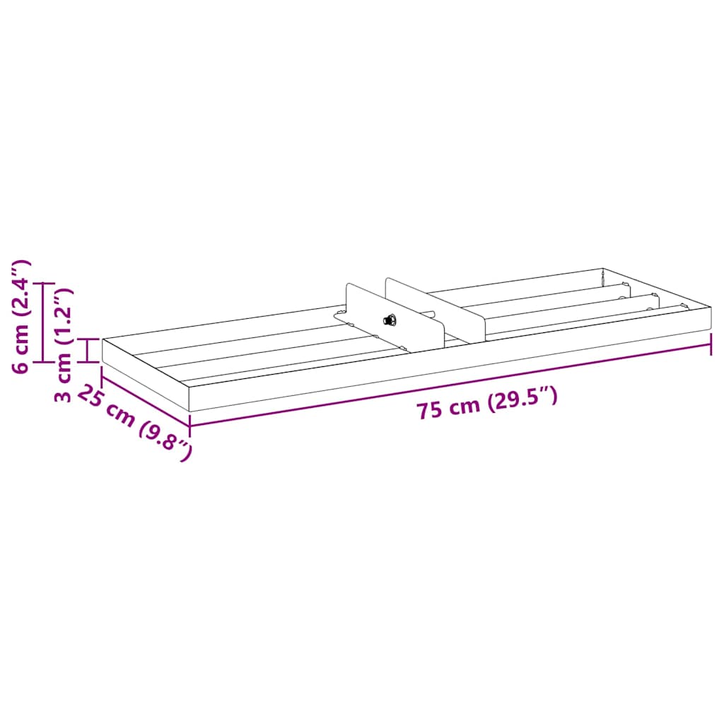 Garden Leveling Rake Black 75 x 25 x 6 cm Powder-Coated Steel