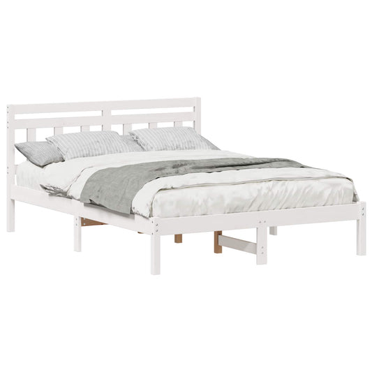 Bed Frame White 120 x 190 cm Solid Pine Wood Bed Frame White 120 x 190 cm Solid Pine Wood