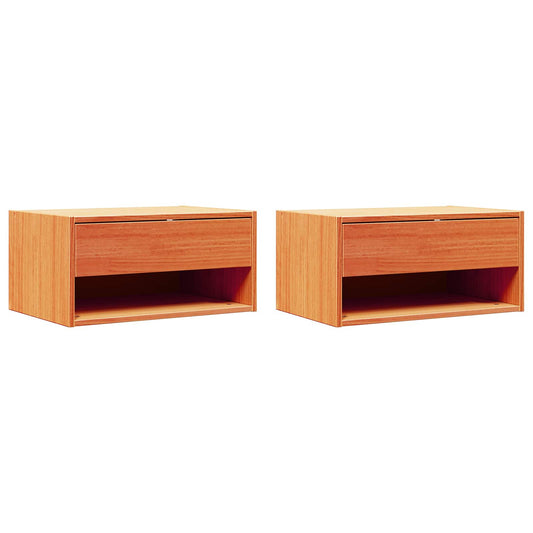 Bedside Table 2 pcs Wax Brown 50 x 32.5 x 24 cm Solid pine wood Bedside Table 2 pcs Wax Brown 50 x 32.5 x 24 cm Solid pine wood
