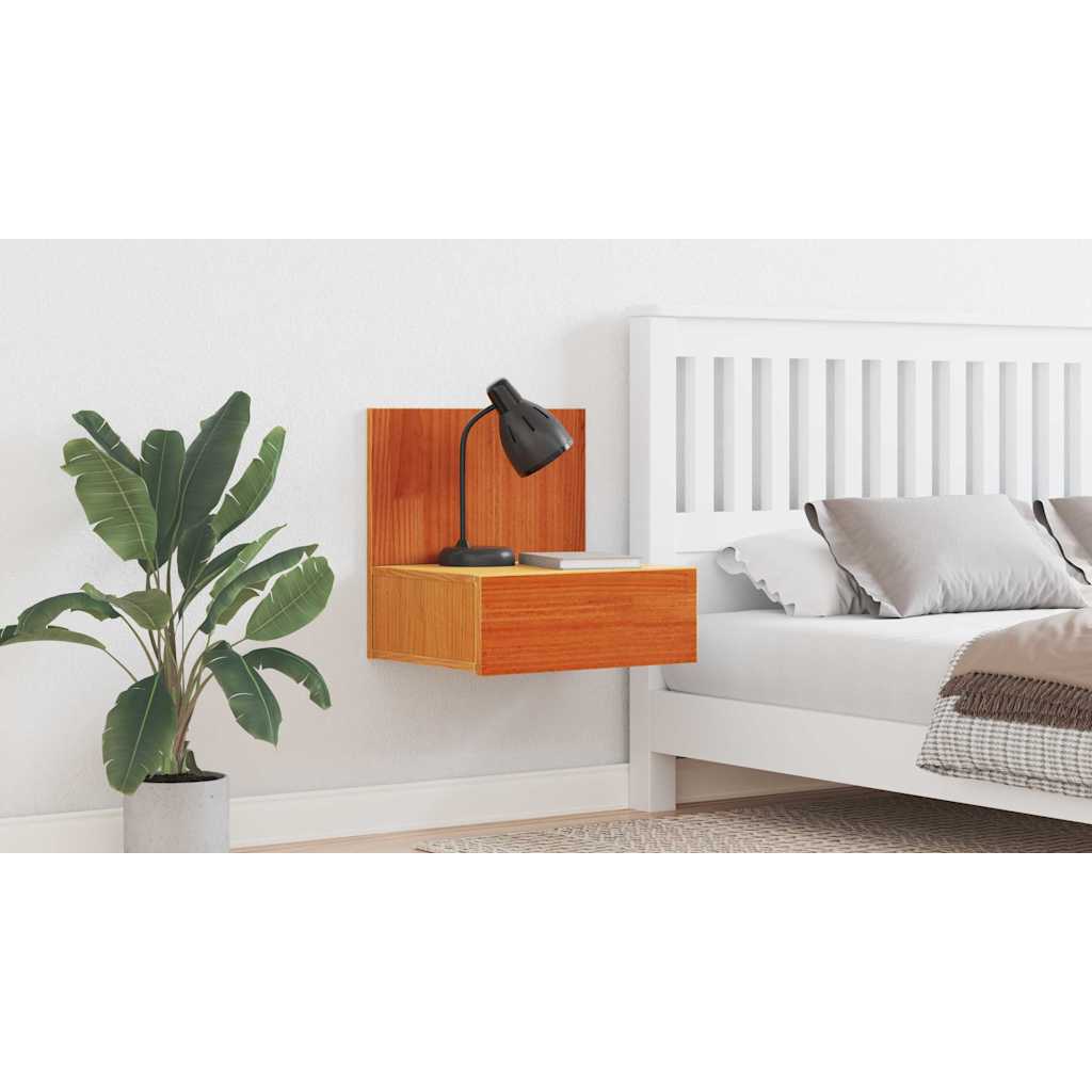 Bedside Table Wax Brown 42 x 32.5 x 40 cm Solid pine wood