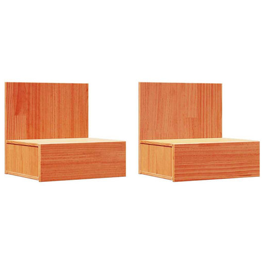 Bedside Table 2 pcs Wax Brown 42 x 32.5 x 40 cm Solid pine wood Bedside Table 2 pcs Wax Brown 42 x 32.5 x 40 cm Solid pine wood