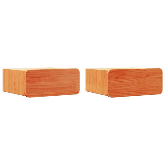 Bedside Table 2 pcs Wax Brown 39 x 34 x 16.5 cm Solid pine wood Bedside Table 2 pcs Wax Brown 39 x 34 x 16.5 cm Solid pine wood