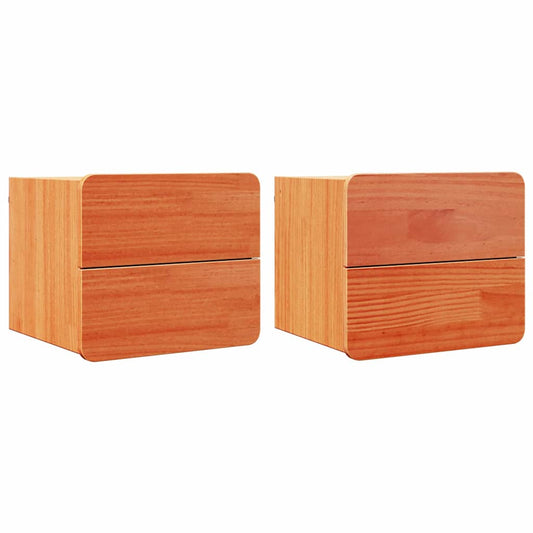 Bedside Table 2 pcs Brown 39 x 34 x 33 cm Solid pinewood Bedside Table 2 pcs Brown 39 x 34 x 33 cm Solid pinewood