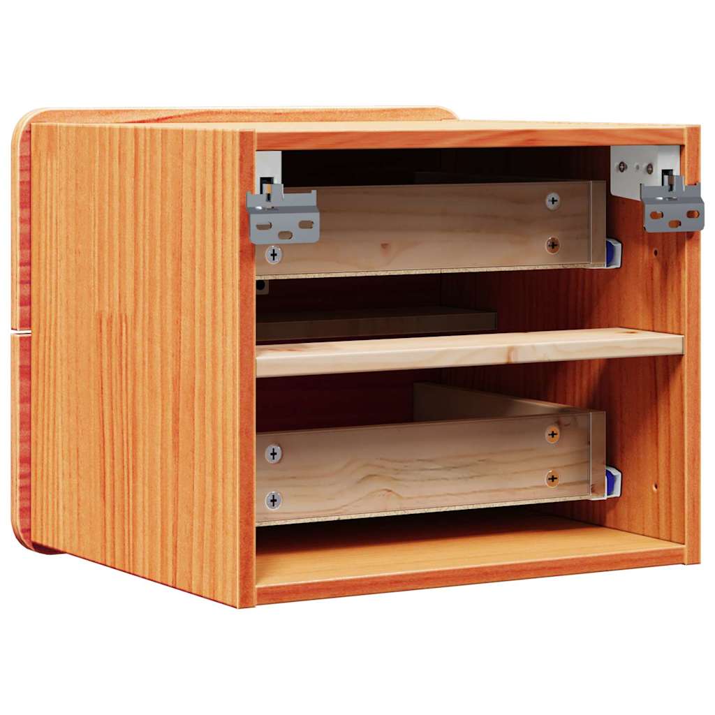 Bedside Table 2 pcs Brown 39 x 34 x 33 cm Solid pinewood