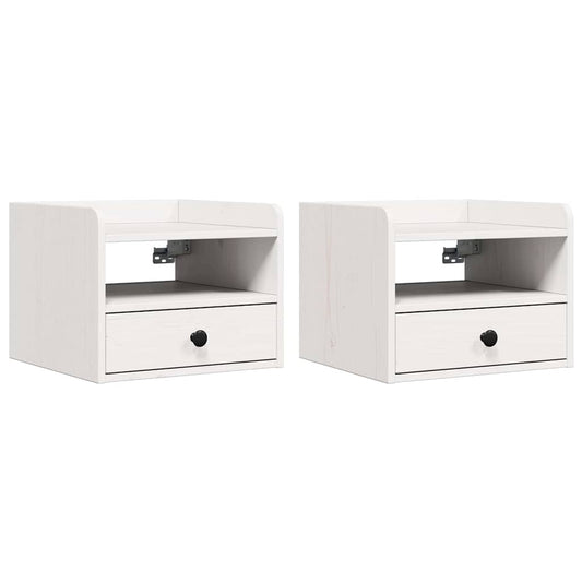Bedside Table 2 pcs White 38 x 36 x 29.5 cm Solid pine wood Bedside Table 2 pcs White 38 x 36 x 29.5 cm Solid pine wood