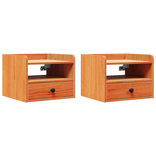 Bedside Table 2 pcs Wax Brown 38 x 36 x 29.5 cm Solid pine wood Bedside Table 2 pcs Wax Brown 38 x 36 x 29.5 cm Solid pine wood