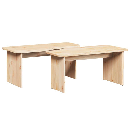 Coffee Table 2 pcs Natural 100 x 69 x 35.5 cm Solid pine wood Coffee Table 2 pcs Natural 100 x 69 x 35.5 cm Solid pine wood