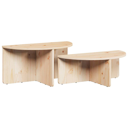 Coffee Table 2 pcs Natural 79 x 39.5 x 40 cm Solid pine wood Coffee Table 2 pcs Natural 79 x 39.5 x 40 cm Solid pine wood