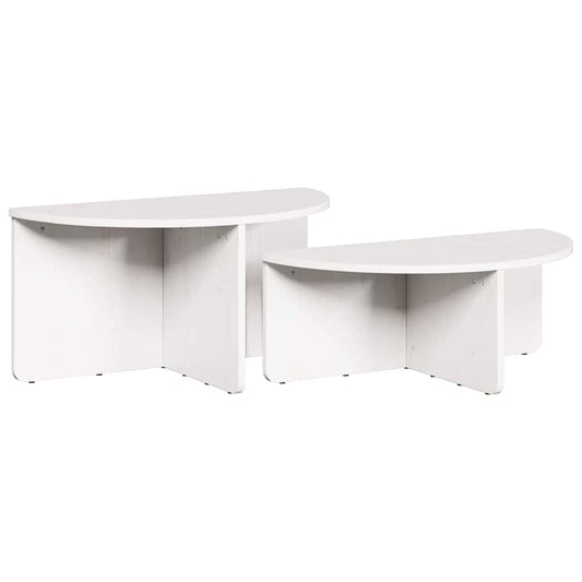 Coffee Table 2 pcs White 79 x 39.5 x 40 cm Solid pine wood Coffee Table 2 pcs White 79 x 39.5 x 40 cm Solid pine wood