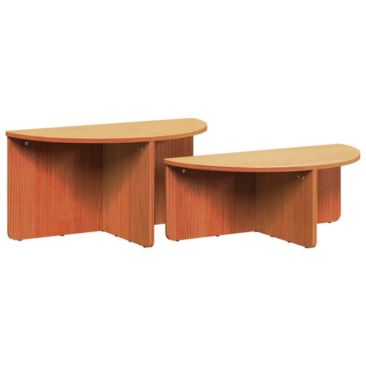Coffee Table 2 pcs Wax Brown 79 x 39.5 x 40 cm Solid pine wood Coffee Table 2 pcs Wax Brown 79 x 39.5 x 40 cm Solid pine wood