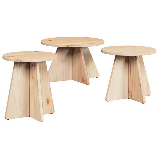 Coffee Table 3 pcs Natural 49 x 49 x 30 cm Coffee Table 3 pcs Natural 49 x 49 x 30 cm