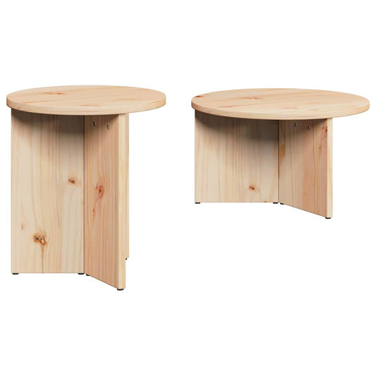 Coffee Table 2 pcs Natural 49 x 49 x 28 cm Solid Pine wood Coffee Table 2 pcs Natural 49 x 49 x 28 cm Solid Pine wood