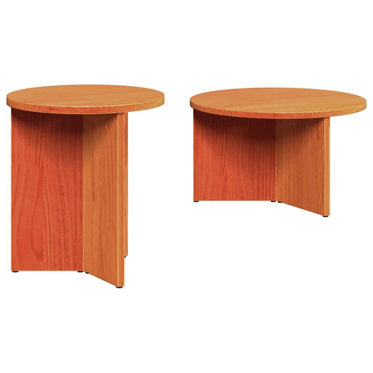 Coffee Table 2 pcs Wax Brown 49 x 49 x 28 cm Solid Pine wood Coffee Table 2 pcs Wax Brown 49 x 49 x 28 cm Solid Pine wood