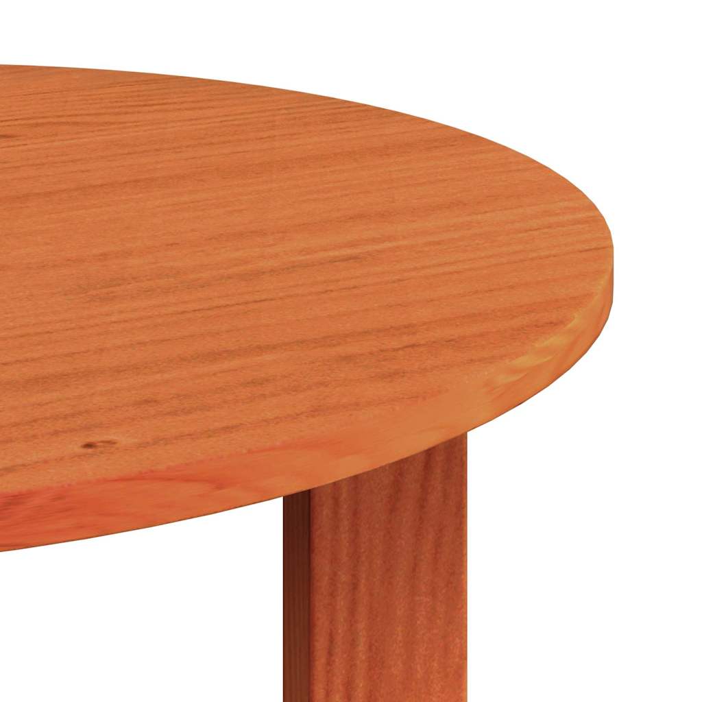 Coffee Table 2 pcs Wax Brown Solid Pine wood
