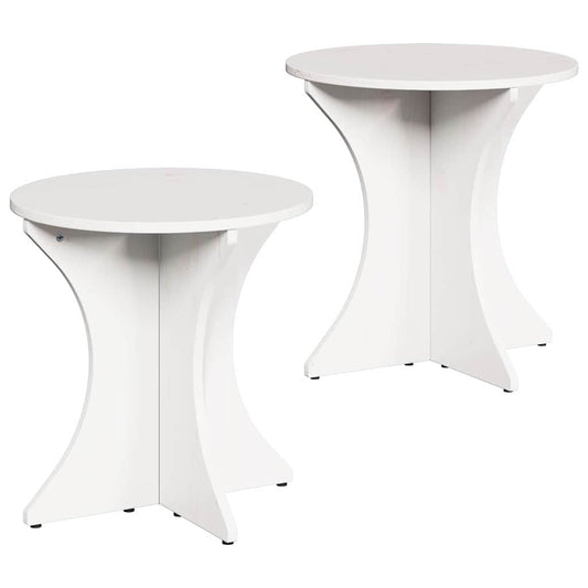 Coffee Table 2 pcs White 46 x 46 x 47 cm Solid pine wood Coffee Table 2 pcs White 46 x 46 x 47 cm Solid pine wood