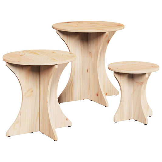 Coffee Table 3 pcs Natural 46 x 46 x 47 cm Coffee Table 3 pcs Natural 46 x 46 x 47 cm