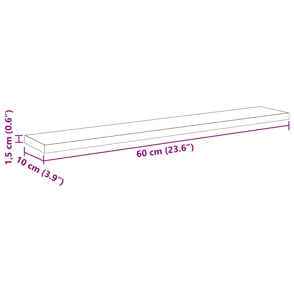 Bookshelf Board 4 pcs Black 60 x 10 x 1.5 cm Engineered Wood