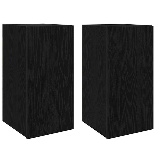 Wall TV Cabinet Wall-mounted 2 pcs Black Oak 30.5 x 30 x 60 cm Wall TV Cabinet Wall-mounted 2 pcs Black Oak 30.5 x 30 x 60 cm