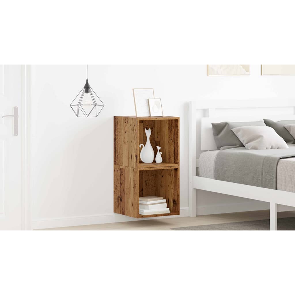 Wall Cabinet 2 pcs Old Wood 37 x 37 x 37 cm Engineered Wood