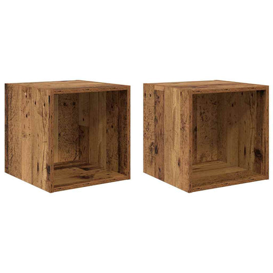 Wall Cabinet 2 pcs Old Wood 37 x 37 x 37 cm Engineered Wood Wall Cabinet 2 pcs Old Wood 37 x 37 x 37 cm Engineered Wood