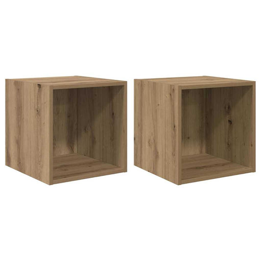 Wall Cabinet 2 pcs Artisan Oak 37 x 37 x 37 cm Engineered Wood Wall Cabinet 2 pcs Artisan Oak 37 x 37 x 37 cm Engineered Wood