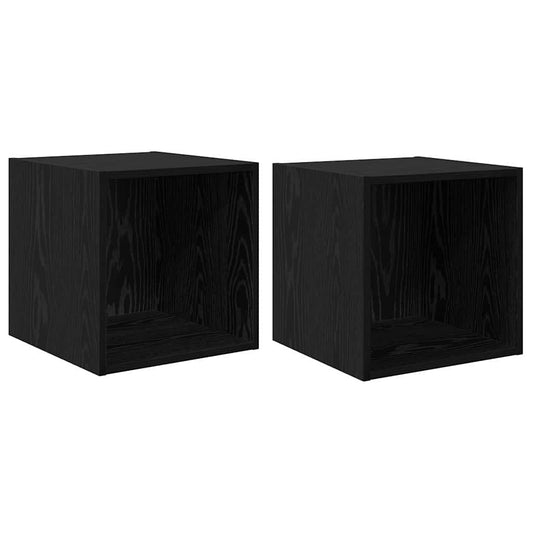 Wall Cabinet 2 pcs Black Oak 37 x 37 x 37 cm Engineered Wood Wall Cabinet 2 pcs Black Oak 37 x 37 x 37 cm Engineered Wood
