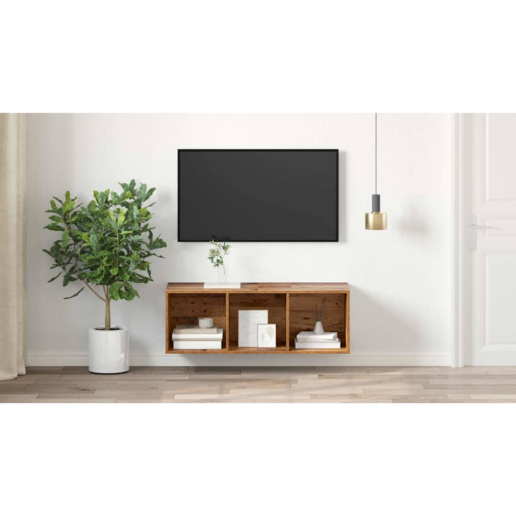 TV Cabinet Set Old Wood 37 x 37 x 107 cm Engineered Wood