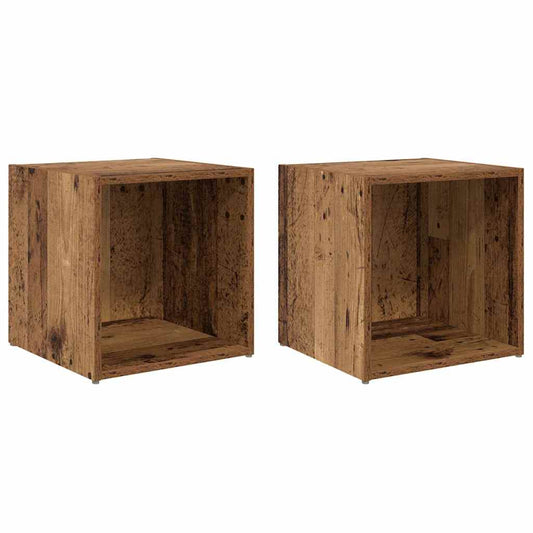 TV Cabinet Set 2 pcs Old Wood 37 x 35 x 37.5 cm Engineered Wood TV Cabinet Set 2 pcs Old Wood 37 x 35 x 37.5 cm Engineered Wood