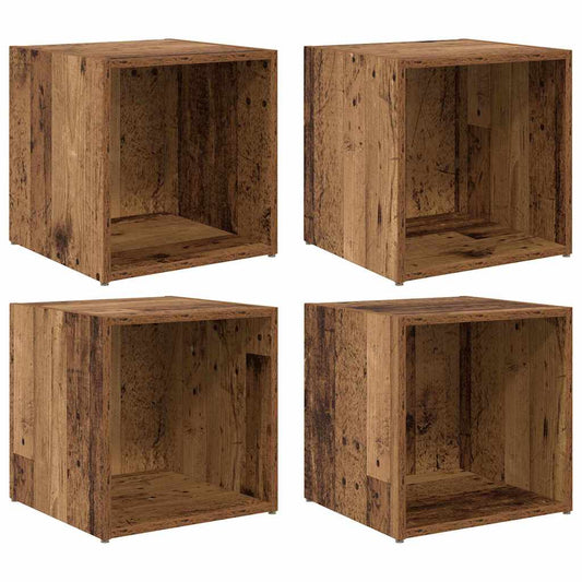 TV Cabinet Set 4 pcs Old Wood 37 x 35 x 37.5 cm Engineered Wood TV Cabinet Set 4 pcs Old Wood 37 x 35 x 37.5 cm Engineered Wood