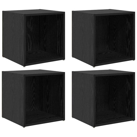 TV Cabinet Set 4 pcs Black 37 x 35 x 37.5 cm Engineered Wood TV Cabinet Set 4 pcs Black 37 x 35 x 37.5 cm Engineered Wood