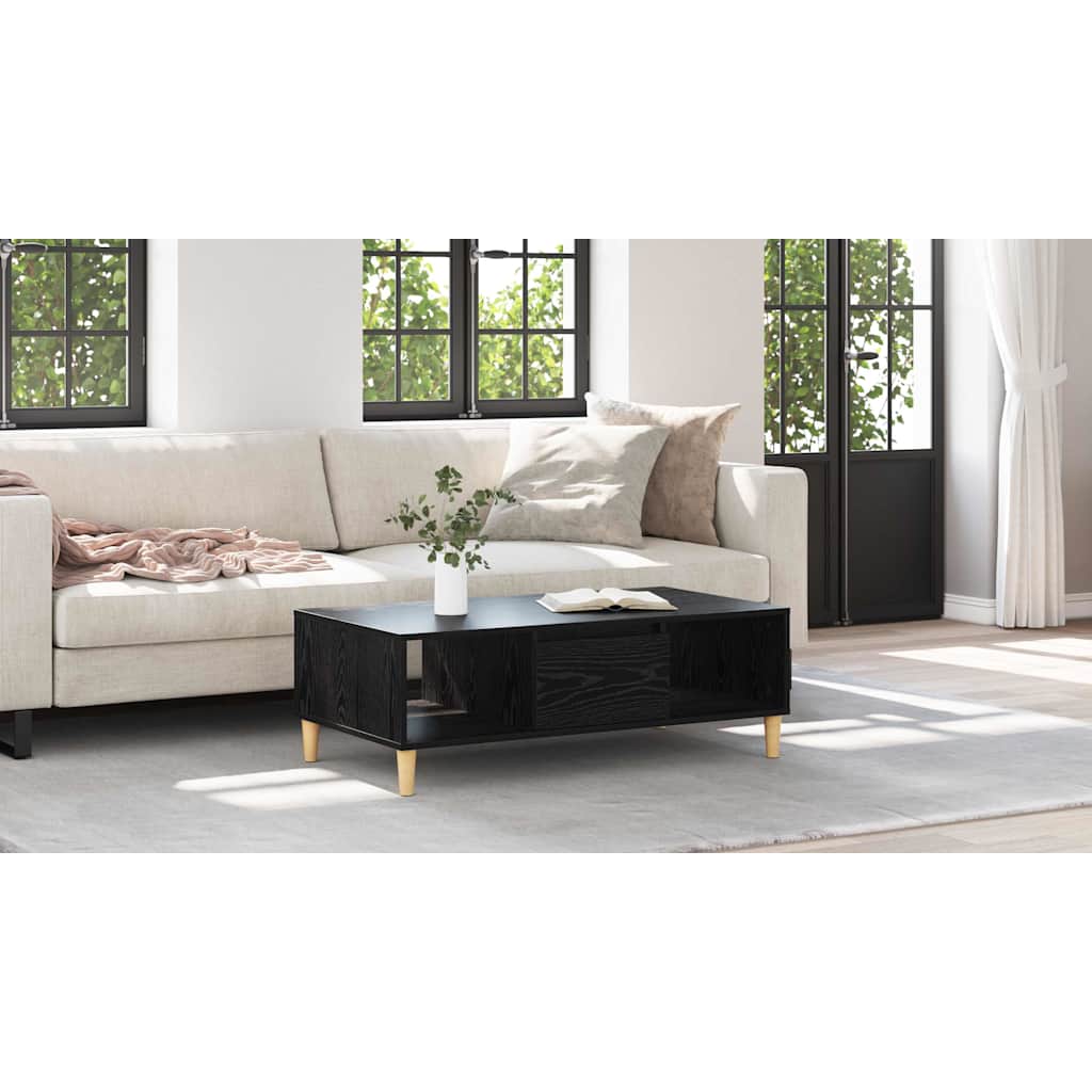 Coffee Table Black Oak 102 x 55 x 35 cm Engineered Wood