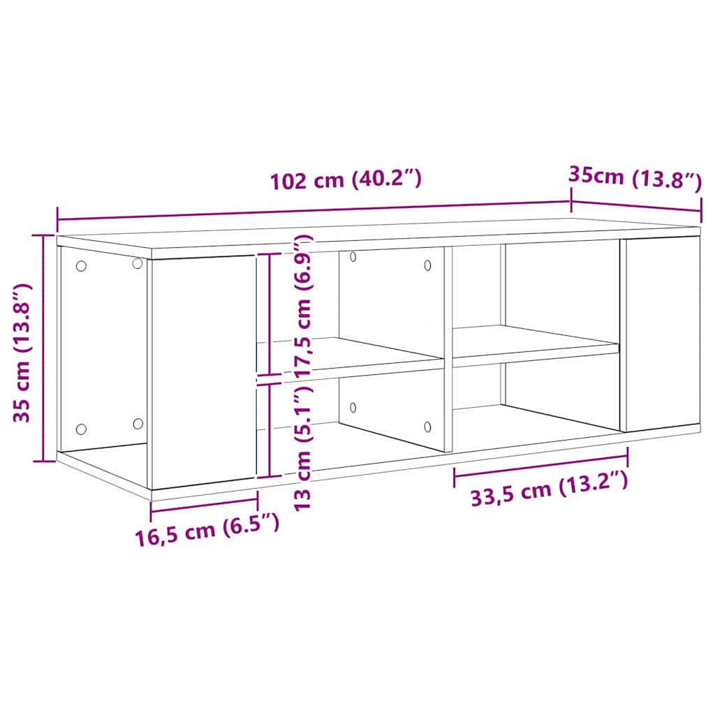TV Cabinet Set 102 x 35 x 35 cm Artisan Oak Engineered Wood