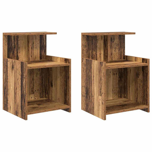 Bedside Cabinet 2 pcs Old Wood 40 x 35 x 60 cm Engineered Wood Bedside Cabinet 2 pcs Old Wood 40 x 35 x 60 cm Engineered Wood