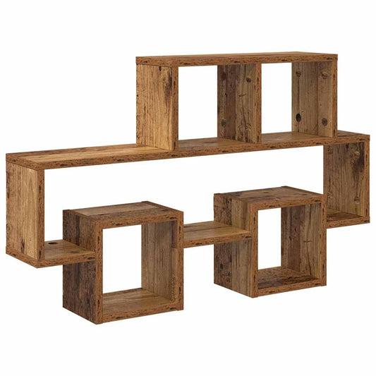 Wall Shelf with Shelf Old wood 82 x 15 x 51 cm Engineered wood Wall Shelf with Shelf Old wood 82 x 15 x 51 cm Engineered wood