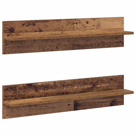 Wall Shelf 2 pcs Old Wood 80 x 11.5 x 18 cm Engineered Wood Wall Shelf 2 pcs Old Wood 80 x 11.5 x 18 cm Engineered Wood