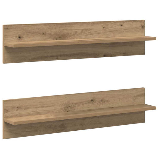 Wall Shelf 2 pcs Artisan Oak 80 x 11.5 x 18 cm Engineered Wood Wall Shelf 2 pcs Artisan Oak 80 x 11.5 x 18 cm Engineered Wood