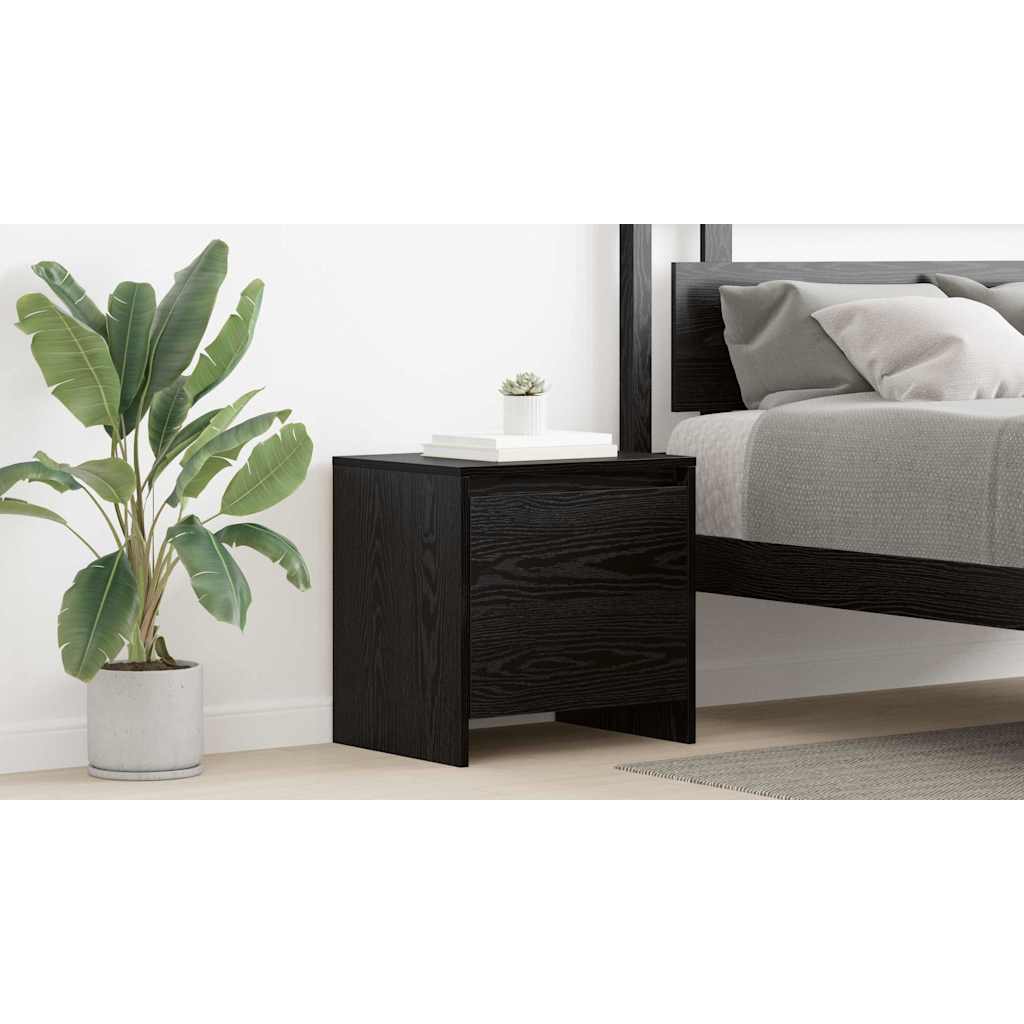 Bedside Cabinet Black Oak 45 x 34 x 44.5 cm Engineered Wood