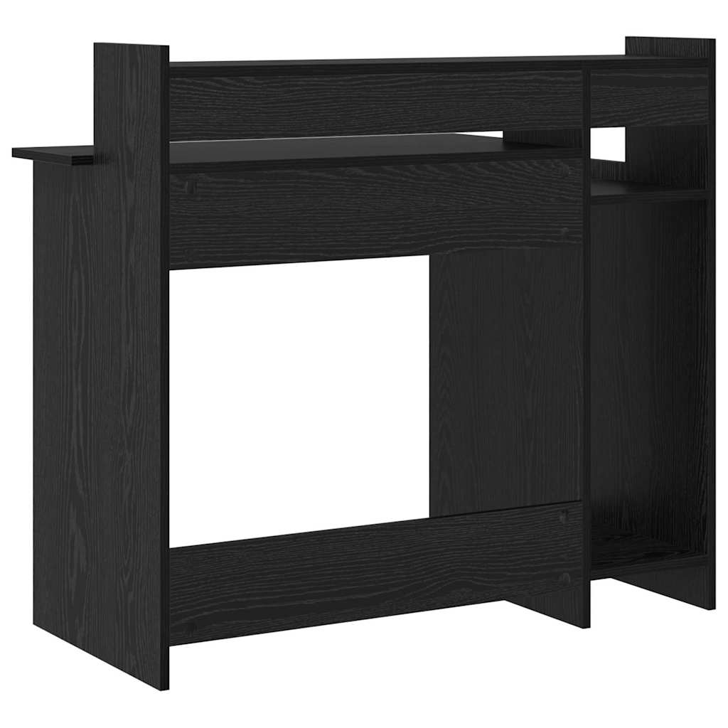 Desk with Shelf Black Oak 97 x 45 x 90 cm Engineered Wood