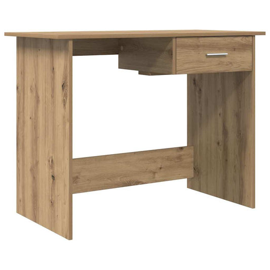 Desk with Drawer Artisan Oak 100 x 50 x 76 cm Engineered Wood Desk with Drawer Artisan Oak 100 x 50 x 76 cm Engineered Wood