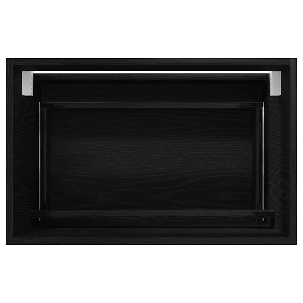 Bathroom Furniture Set with Drawer Wall-mounted 2 pcs Black Oak