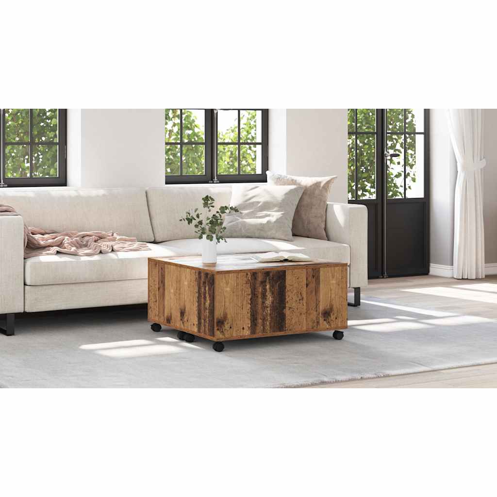 Coffee Table Old Wood 75 x 75 x 38 cm Engineered Wood