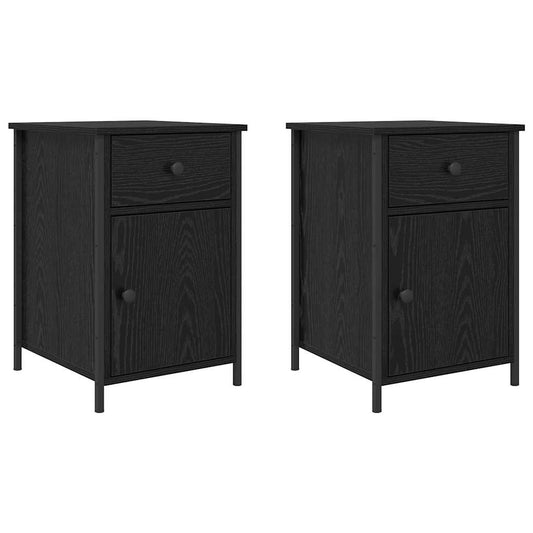 Bedside Cabinet 2 pcs Black Oak 40 x 42 x 60 cm Engineered Wood Bedside Cabinet 2 pcs Black Oak 40 x 42 x 60 cm Engineered Wood