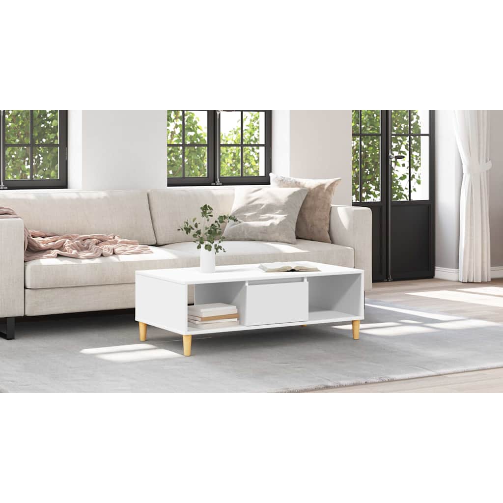 Coffee Table White 102 x 55 x 35 cm Engineered Wood