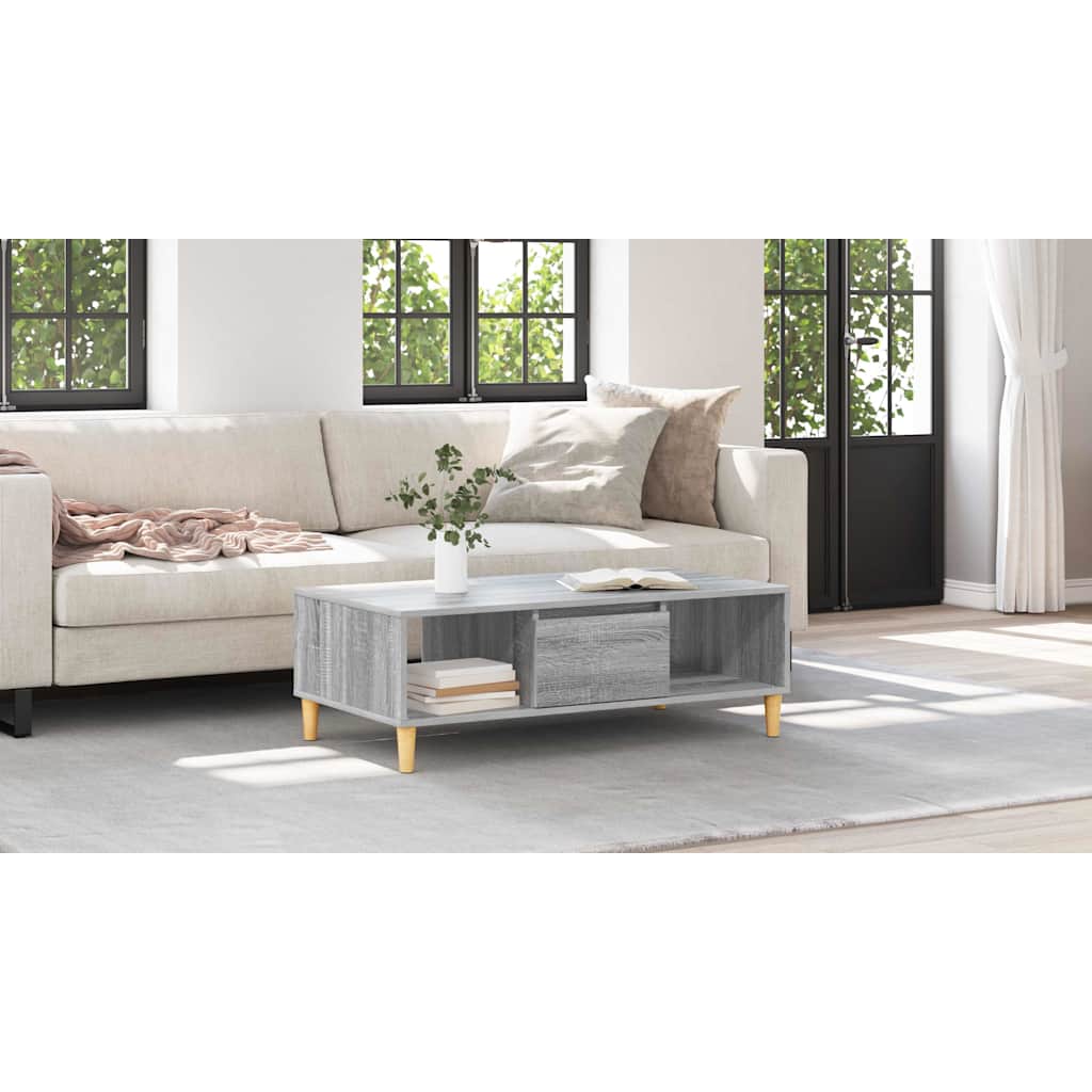 Coffee Table Grey Sonoma 102 x 55 x 35 cm Engineered Wood